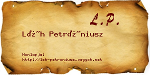 Léh Petróniusz névjegykártya